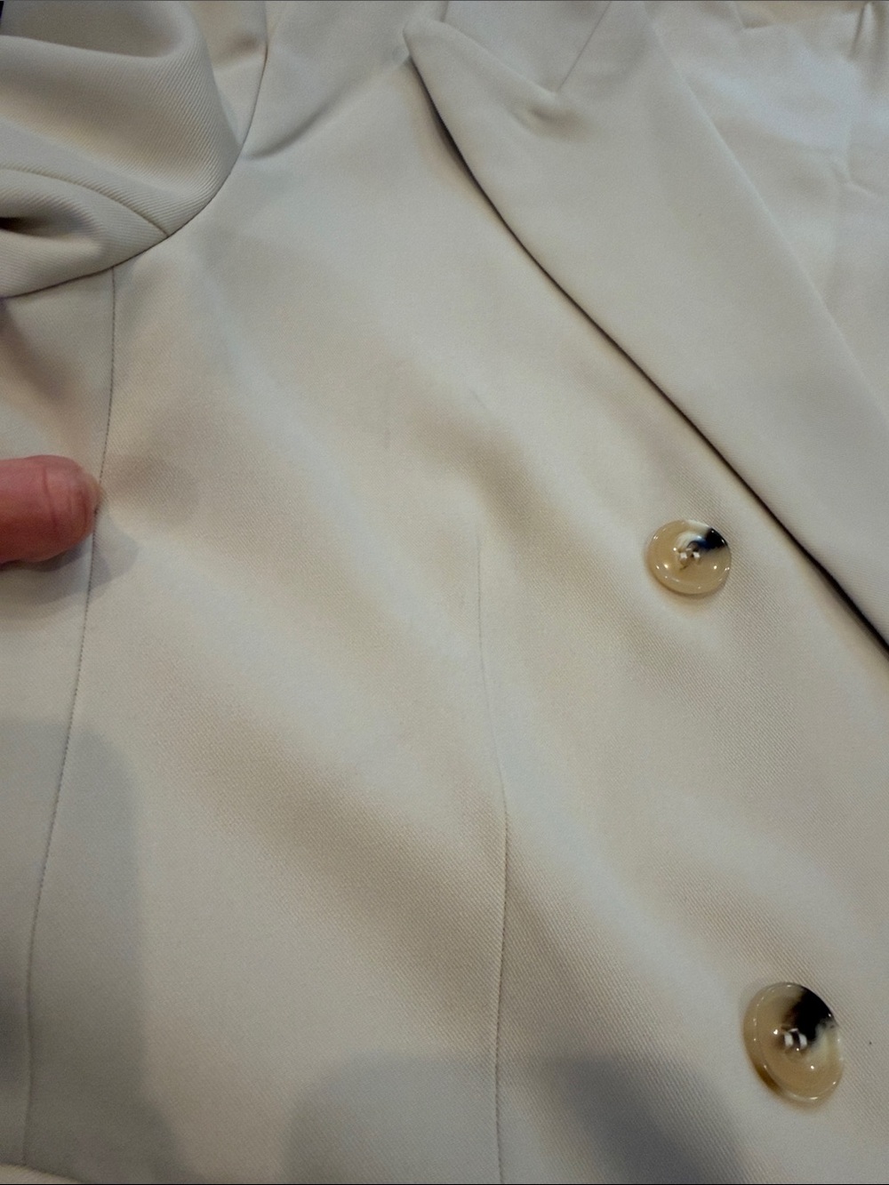 Fore Beige Double-Breasted Blazer Jacket Size Large - C11-440 - Picture 9 of 9